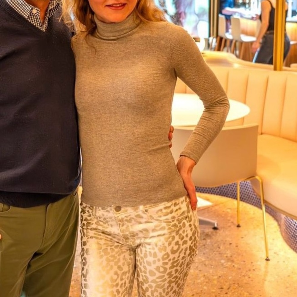 Madewell Grey Shimmer Turtleneck Top